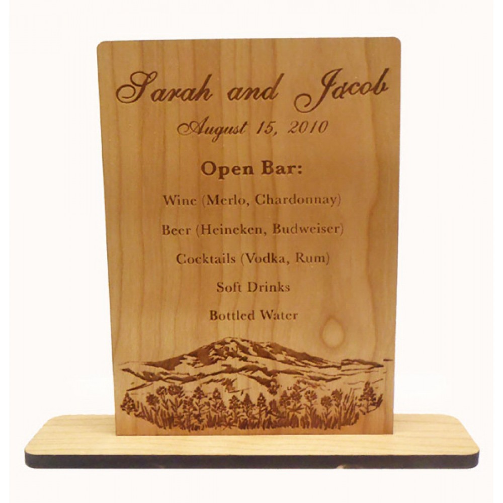 5" x 7" - Hardwood Table Sign with Logo 5" x 7" - Hardwood Table Sign with Logo