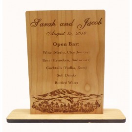 5" x 7" - Hardwood Table Sign with Logo