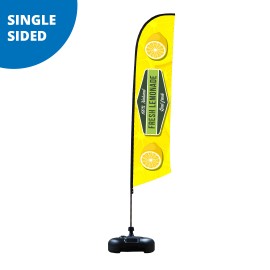 Angle Flag 13' Premium Single-Sided With Water Base & Carry Bag (Large) with Logo