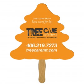 Logo Branded Evergreen Tree Fast Hand Fan (1 Side) 1 Day