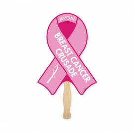 Awareness Ribbon Shape Single Hand Fan with Logo