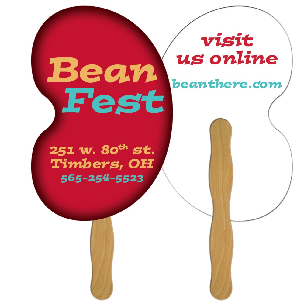 Bean Fast Hand Fan (2 Sides) 1 Day Logo Branded Bean Fast Hand Fan (2 Sides) 1 Day Logo Branded