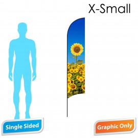 7' Shark Flag - Single Sided Print Only - X-Small with Logo  7