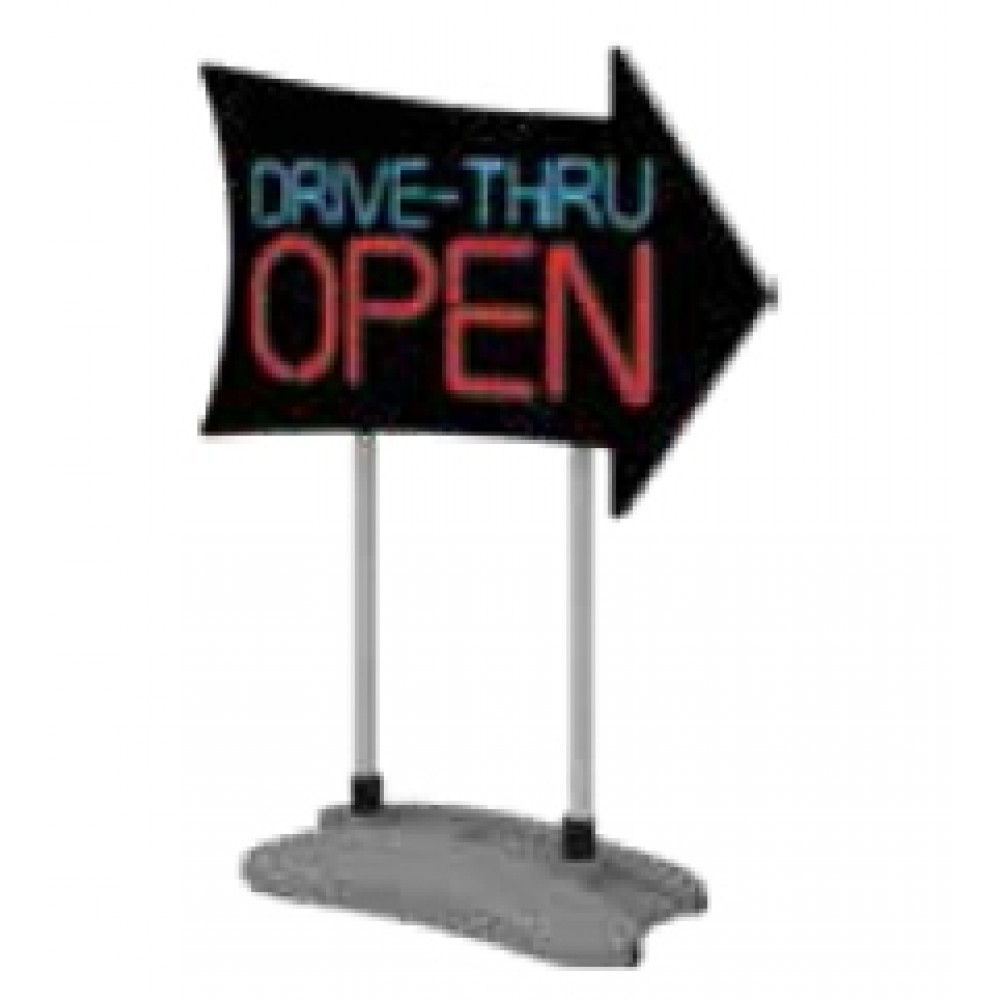 Contour Single-Sided Outdoor Sign Arrow Side w/Fillable Base with Logo