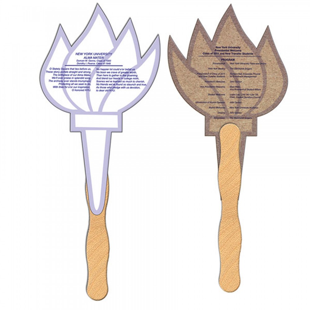 Custom Imprinted Torch Recycled Hand Fan Custom Imprinted Torch Recycled Hand Fan
