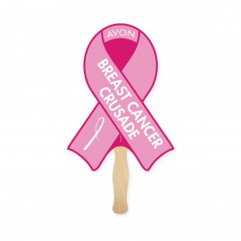 Personalized Awareness Ribbon Shape Full Color Single Sided Paper Hand Fan