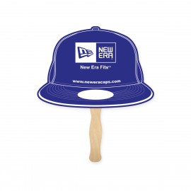 Promotional Cap Shape Full Color Two Sided Single Paper Hand Fan  Promotional Cap Shape Full Color Two Sided Single Paper Hand Fan
