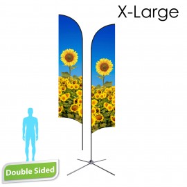 Custom 16.5' Shark Flag - Double-Sided W/Chrome X Base - Made in the USA  Custom 16.5