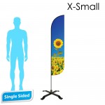7' Feather Flag - Single Sided /w Black X Base - X-Small with Logo
