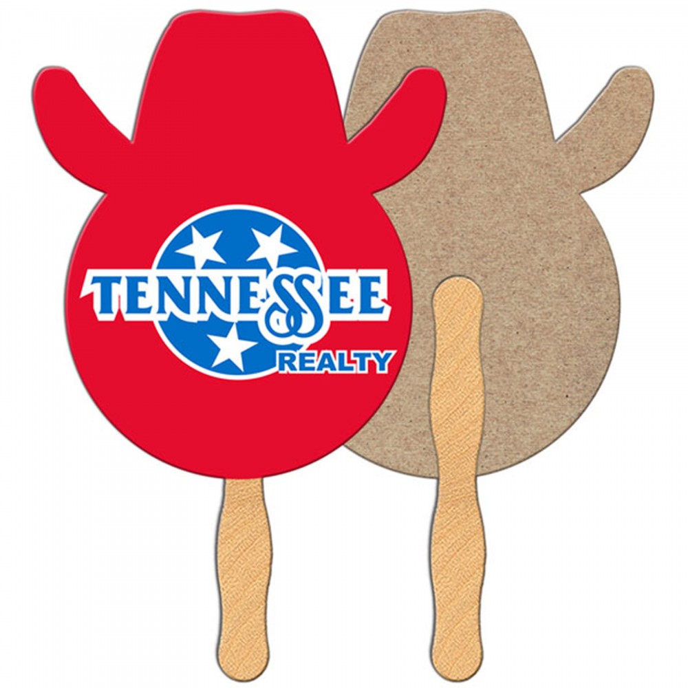 Custom Imprinted Cowboy Recycled Hand Fan Custom Imprinted Cowboy Recycled Hand Fan
