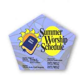 Promotional Church or Pentagon Shape Paper Hand Fan - Without Stick