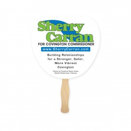 Logo Branded Leaf Shape Full Color Two Sided Single Paper Hand Fan