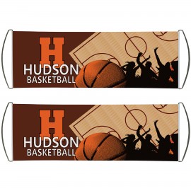 Custom Double-Sided Printed Polyethylene Scroll Banner (9.5" x 27.5") with Logo