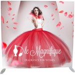 Customized Flat Frame Fabric Backdrop w/Aluminum Stand 8" Double Sided