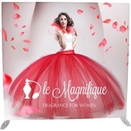 Flat Frame Fabric Backdrop w/Aluminum Stand 8" Double Sided with Logo