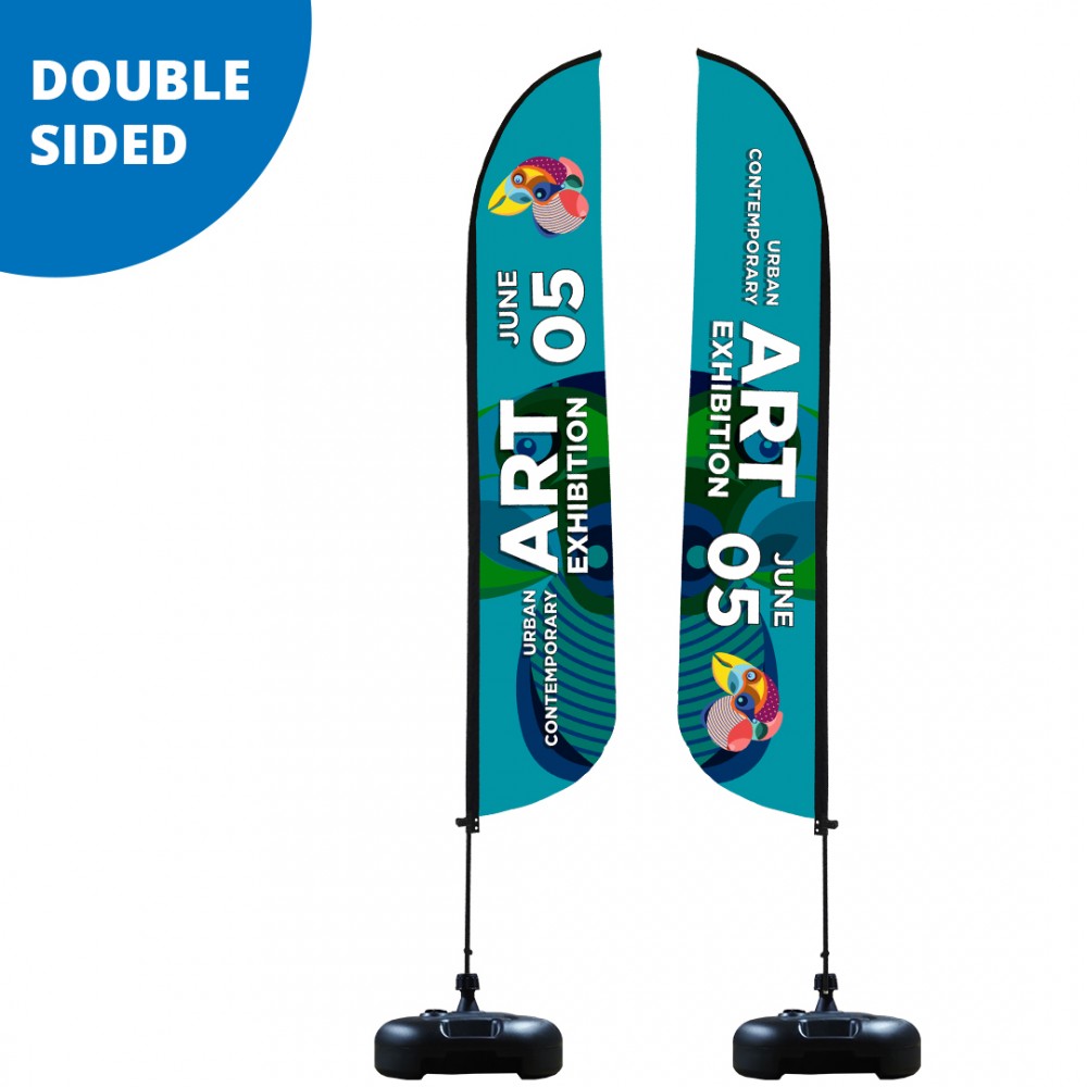 Customized Feather Flag 16.5' Premium Double-Sided With Water Base & Carry Bag (X-Large)