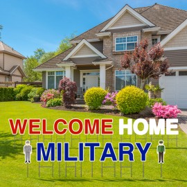 Welcome Home Military Yard Letters with Logo
