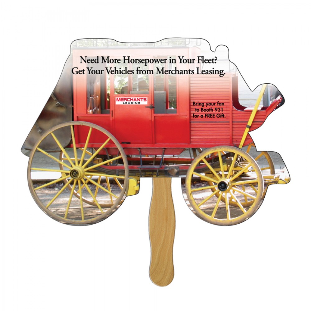 Stage Coach Fast Hand Fan (1 Side) 1 Day Custom Printed Stage Coach Fast Hand Fan (1 Side) 1 Day Custom Printed