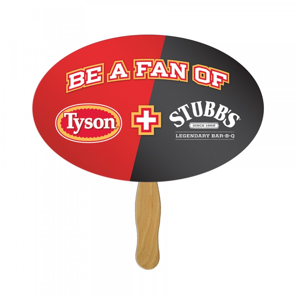Oval Fast Hand Fan (1 Side) 1 Day Custom Imprinted Oval Fast Hand Fan (1 Side) 1 Day Custom Imprinted