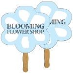 Logo Branded Flower Sandwiched Hand Fan
