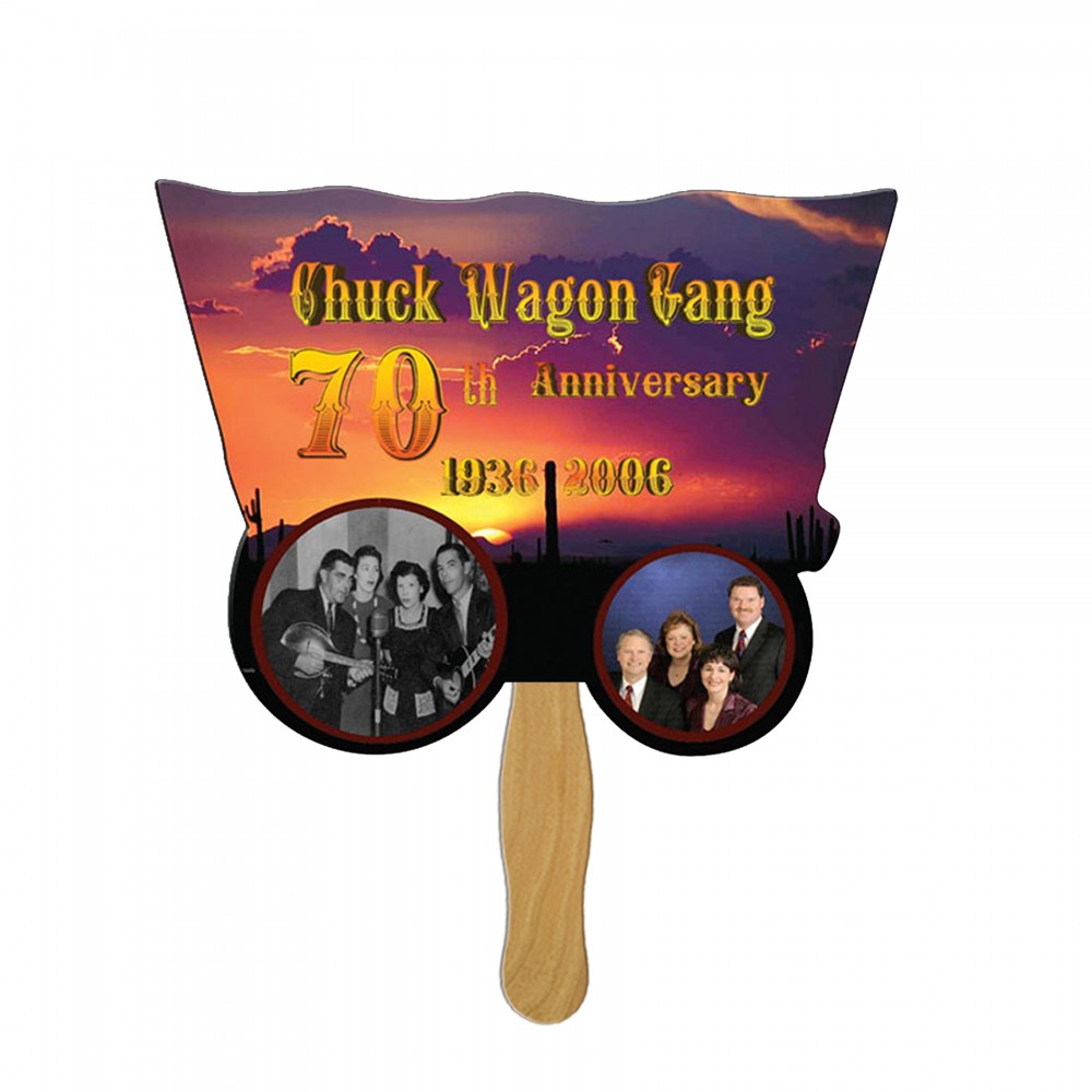 Custom Imprinted Covered Wagon Fast Hand Fan (1 Side) 1 Day Custom Imprinted Covered Wagon Fast Hand Fan (1 Side) 1 Day