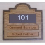 8" x 9" - Fully Customizable Hardwood ADA Sign - Recessed Slots with Logo