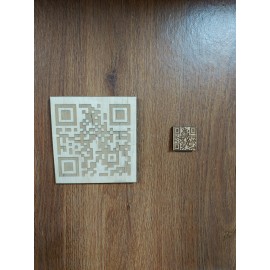 2" x 2" Hardwood QR Codes with Adhesive sign with Logo