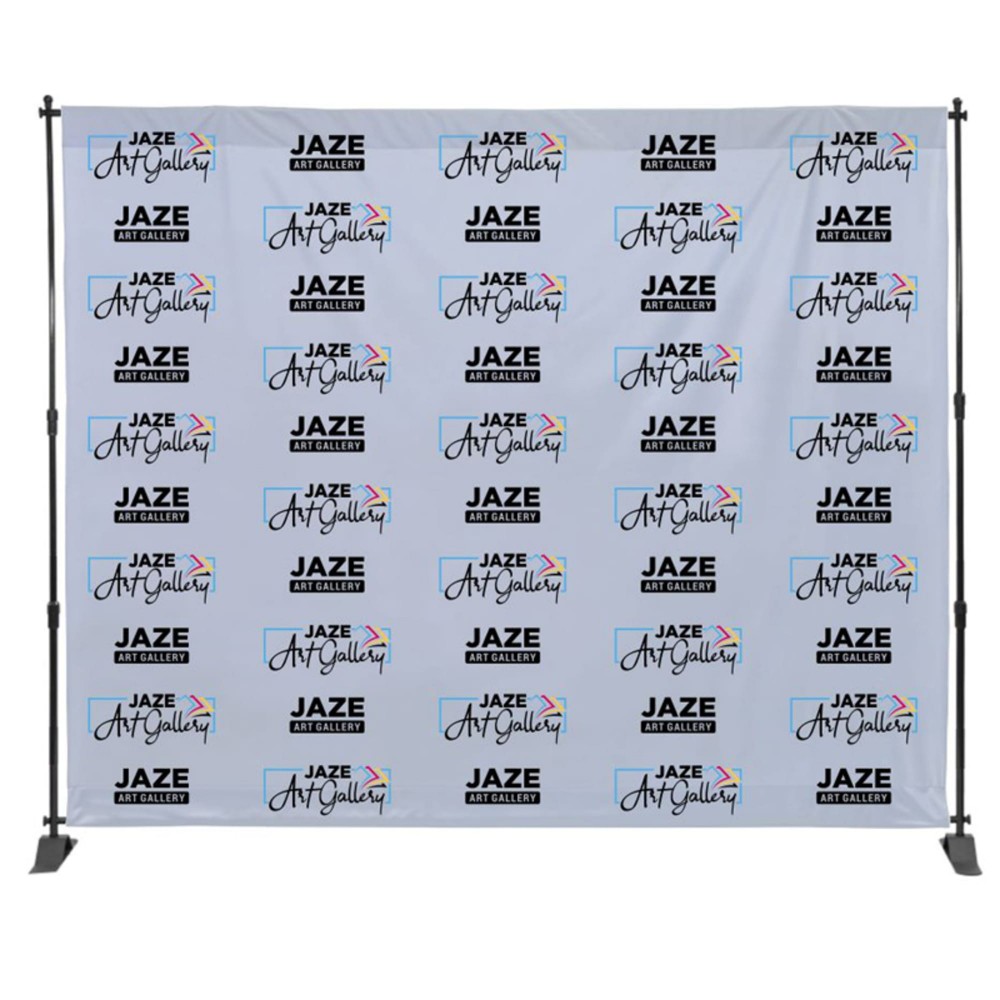 8ft X 10ft Step & Repeat Fabric Banner with Logo