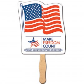American Flag Hand Fan with Logo  American Flag Hand Fan with Logo