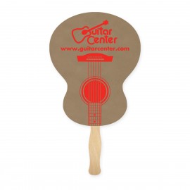 Logo Branded Guitar Shape Recycled Single Paper Hand Fan