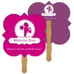 Square Clover Fast Hand Fan (2 Sides) 1 Day Logo Branded
