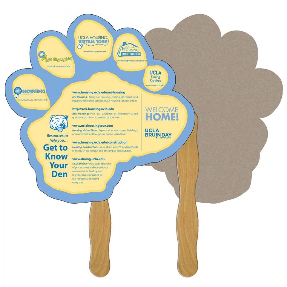 Paw Recycled Hand Fan Logo Branded Paw Recycled Hand Fan Logo Branded