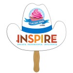 Cowboy Hat Hand Fan Full Color (1 Side) with Logo