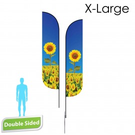 Custom 16.5' Feather Flag - Double Sided w/Spike Base (X-Large)