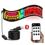 FlexGlowSign 15''x 4'' Programmable Flexible LED Sign with Wireless App Control with Logo