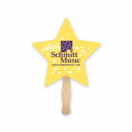 Logo Branded Star Shape Full Color Single Sided Paper Hand Fan  Logo Branded Star Shape Full Color Single Sided Paper Hand Fan