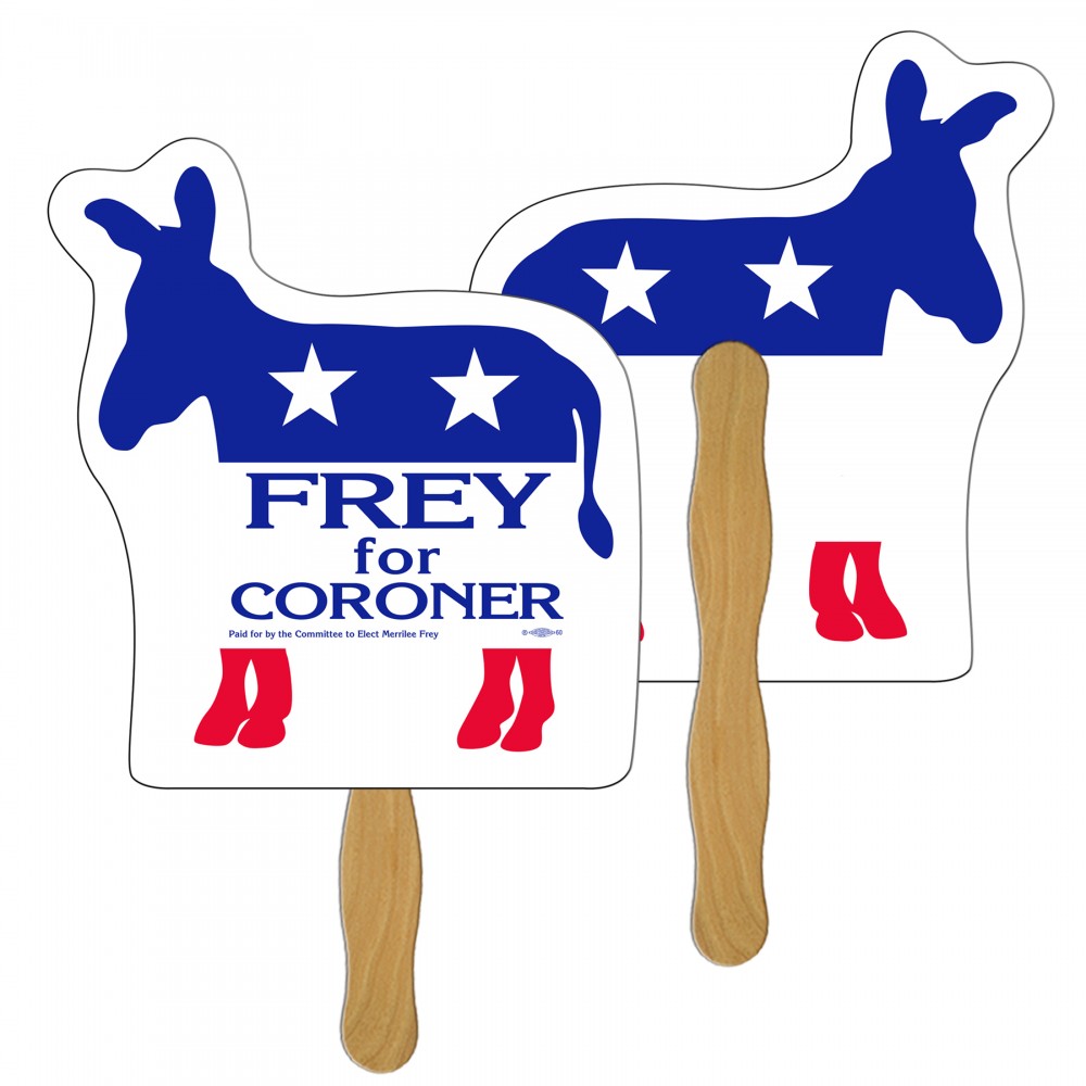 Donkey Fast Hand Fan (2 Sides) 1 Day Custom Imprinted Donkey Fast Hand Fan (2 Sides) 1 Day Custom Imprinted