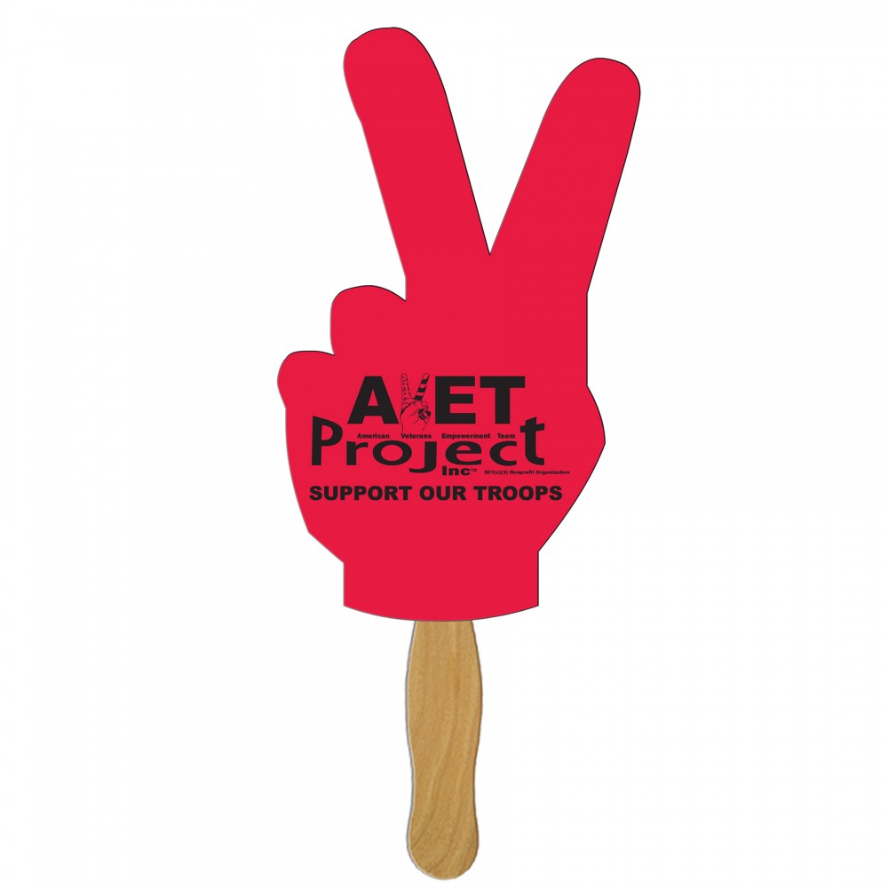 Custom Printed Peace Sign Fast Hand Fan (1 Side) 1 Day Custom Printed Peace Sign Fast Hand Fan (1 Side) 1 Day