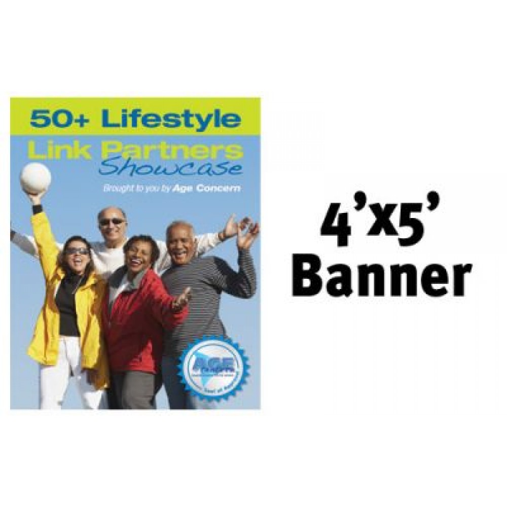 Custom Full Color Banner 4'x5'- 13 oz. Vinyl with grommets with Logo