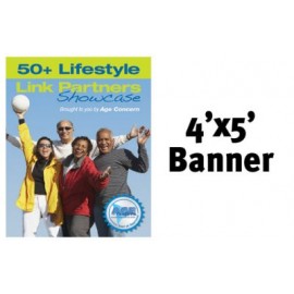 Custom Full Color Banner 4'x5'- 13 oz. Vinyl with grommets with Logo