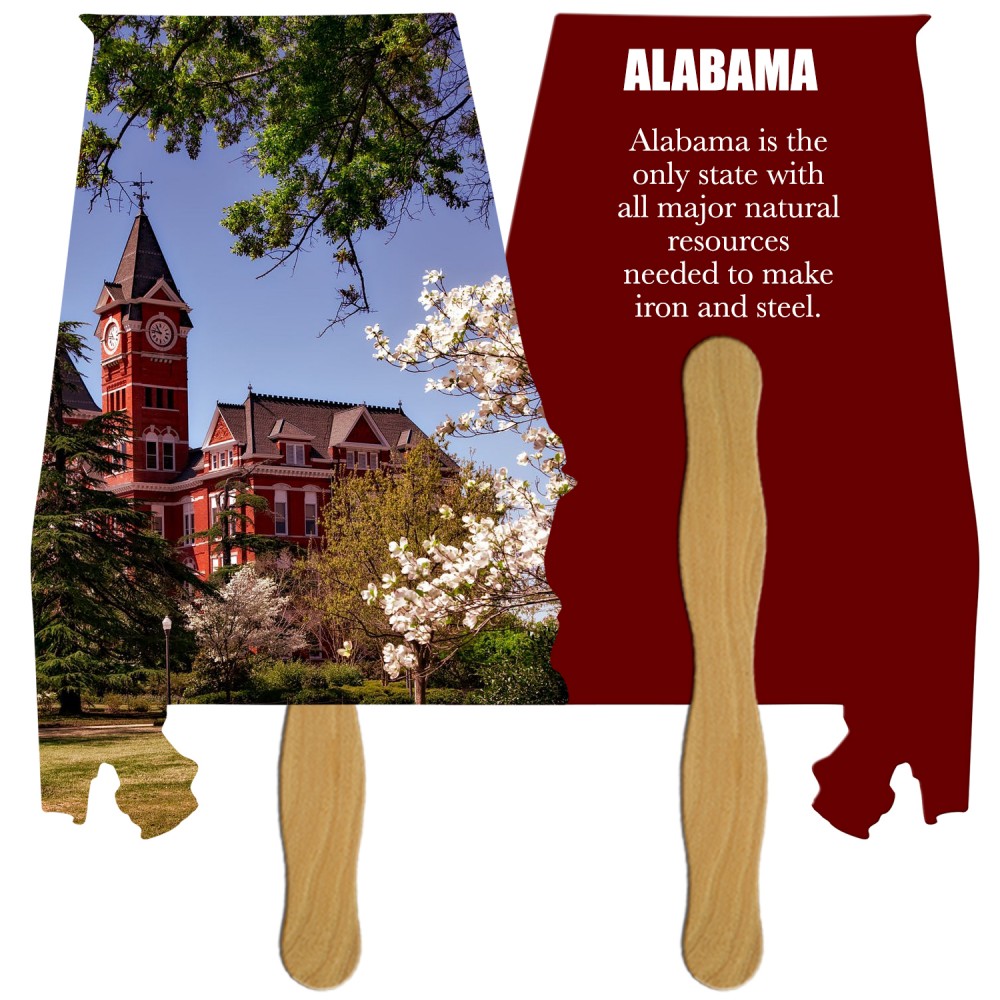 Custom Imprinted Alabama State Fast Hand Fan (2 Sides) 1 Day Custom Imprinted Alabama State Fast Hand Fan (2 Sides) 1 Day