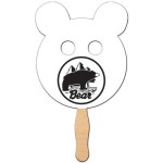 Logo Branded Panda Bear w/ Eyes Cutout Hand Fan
