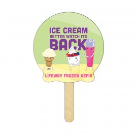 Scallop Circle Mini Hand Fans Full Color (2 Sides) with Logo