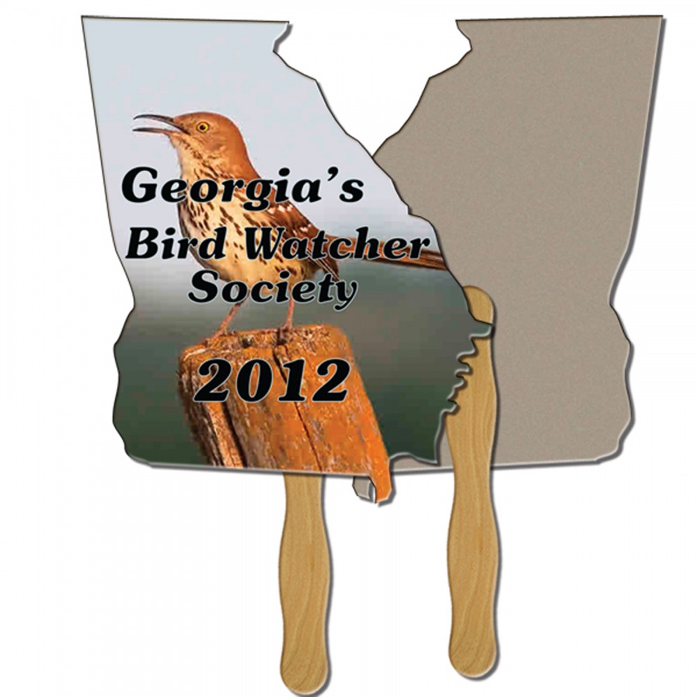 Custom Imprinted Georgia State Recycled Hand Fan Custom Imprinted Georgia State Recycled Hand Fan