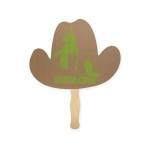 Logo Branded Fan - Cowboy Hat Recycled Paper Hand Fan Sandwich