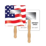 Custom Imprinted Square Flag Sun Shade Hand Fan