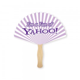 Personalized Fan Shape Full Color Two Sided Single Paper Hand Fan