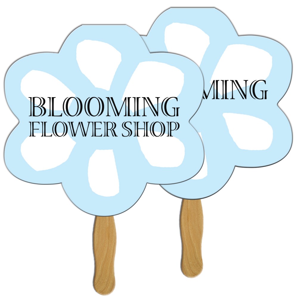 Flower Sandwiched Hand Fan Full Color Custom Printed Flower Sandwiched Hand Fan Full Color Custom Printed