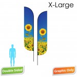 16.5' Feather Flag - Double Sided (Print Only) with Logo