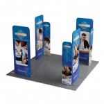 10' Magnetic Modular Fabric Displays - L Shape Four Corner Kit (Double Sided) with Logo